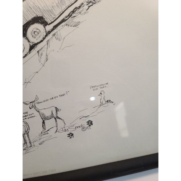 Jim Snook 1993 Truck stuck camper Signed Print 17"X11"  in frame - Picture 8 of 12